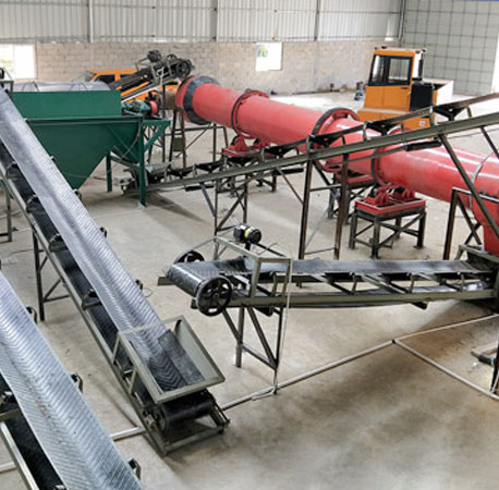 Equipment and supporting process for processing organic fertilizer